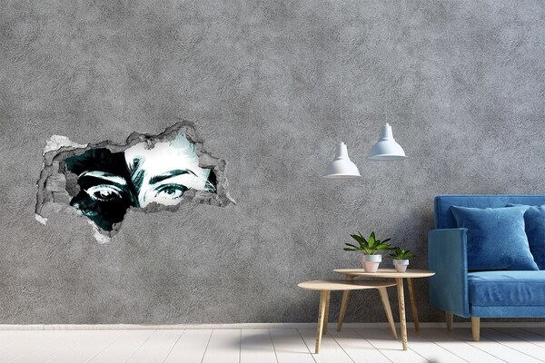 Fotomural autoadhesivo efecto agujero 3d Ojos en hormigón