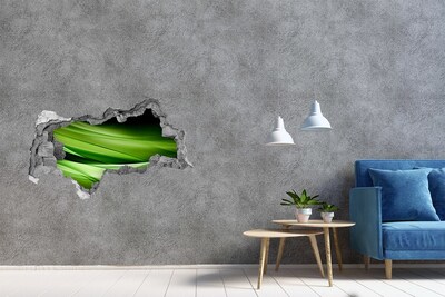 Fotomural autoadhesivo efecto agujero 3d Paisaje verde detrás del agujero.