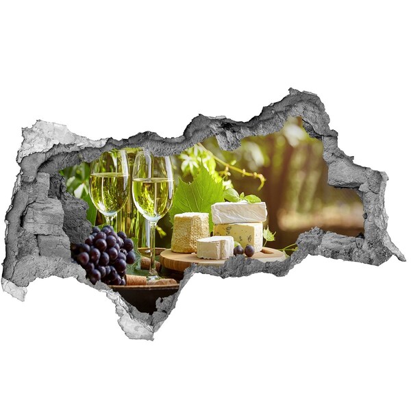 Vinilo adhesivo boquete en la pared rota Los placeres del queso bajo el sol