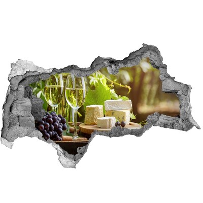 Vinilo adhesivo boquete en la pared rota Los placeres del queso bajo el sol