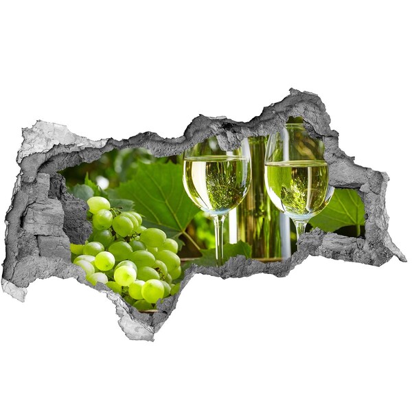 Pegatina decorativa agujero en la pared 3d Vino en el viñedo