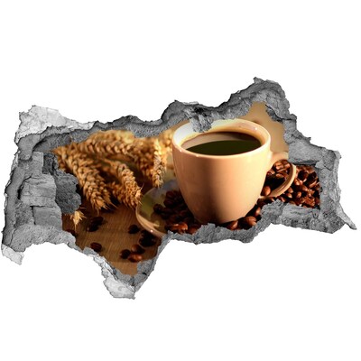 Vinilo efecto 3d pared rota irregular Café con granos