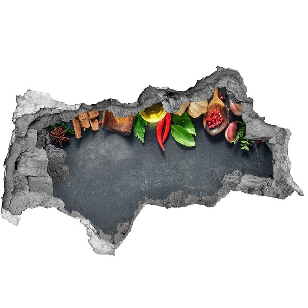 Pegatina decorativa agujero en la pared 3d Sabores de cocina de más allá del muro