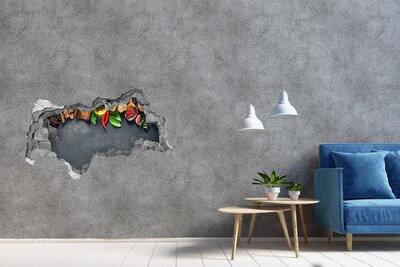 Pegatina decorativa agujero en la pared 3d Sabores de cocina de más allá del muro