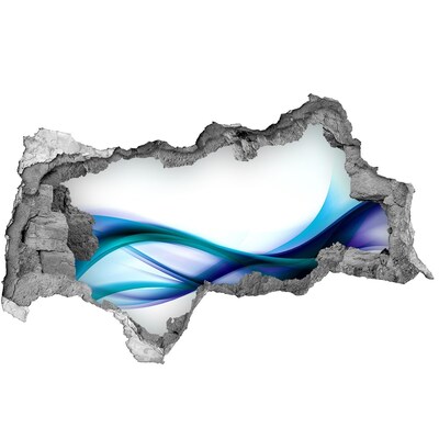 Pegatina decorativa agujero en la pared 3d Una ola en un agujero de hormigón