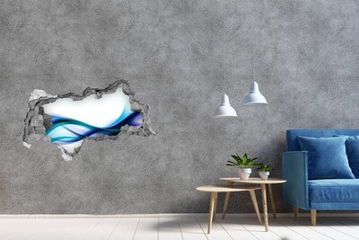 Pegatina decorativa agujero en la pared 3d Una ola en un agujero de hormigón