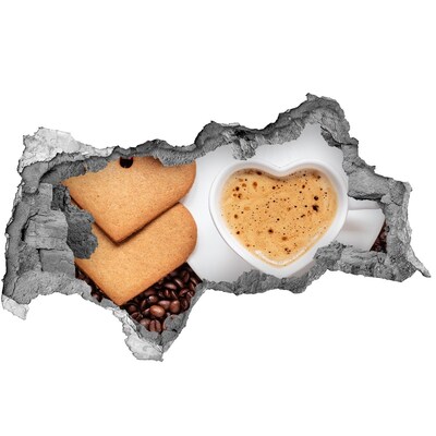 Vinilo efecto 3d pared rota irregular Café con galletas