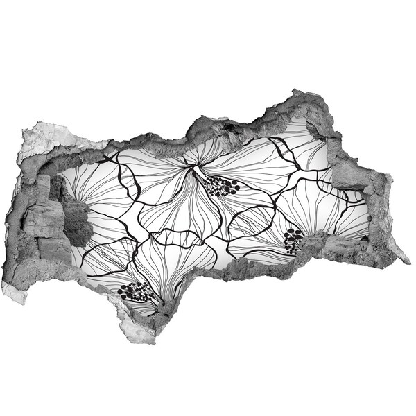 Vinilo adhesivo boquete en la pared rota Motivo floral de agujero en la pared