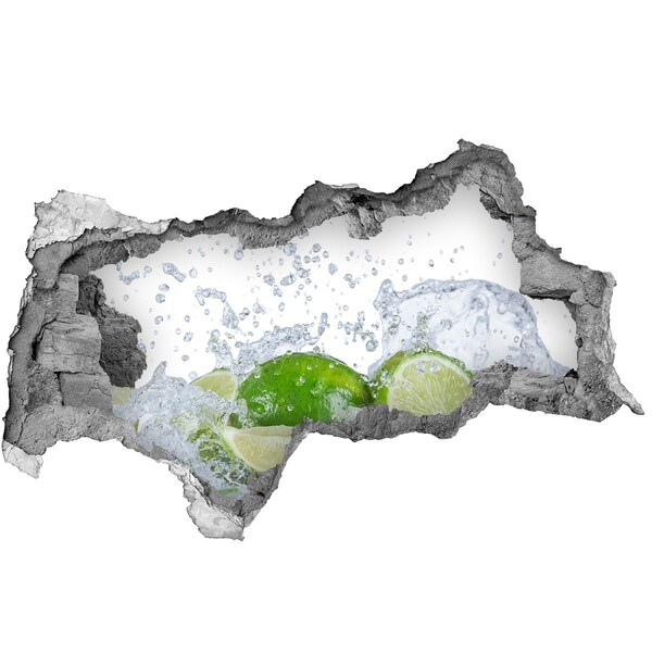 Pegatina decorativa agujero en la pared 3d Un cóctel refrescante con lima.