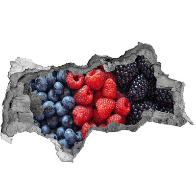 Fotomural autoadhesivo efecto agujero 3d Paraíso de frutas en la pared