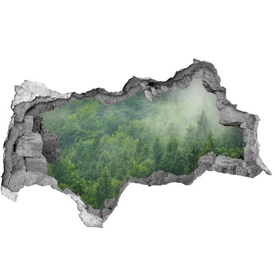 Pegatina decorativa agujero en la pared 3d Bosque verde en un agujero en la pared