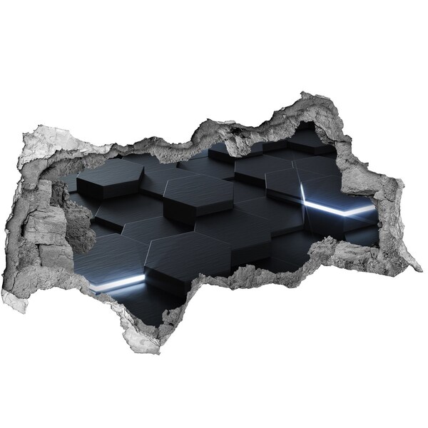 Vinilo efecto 3d pared rota irregular Espacio moderno detrás de las paredes.