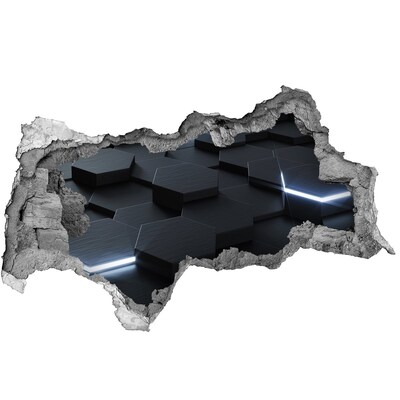 Vinilo efecto 3d pared rota irregular Espacio moderno detrás de las paredes.