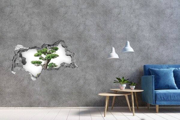 Vinilo adhesivo boquete en la pared rota Bonsái en un agujero en la pared