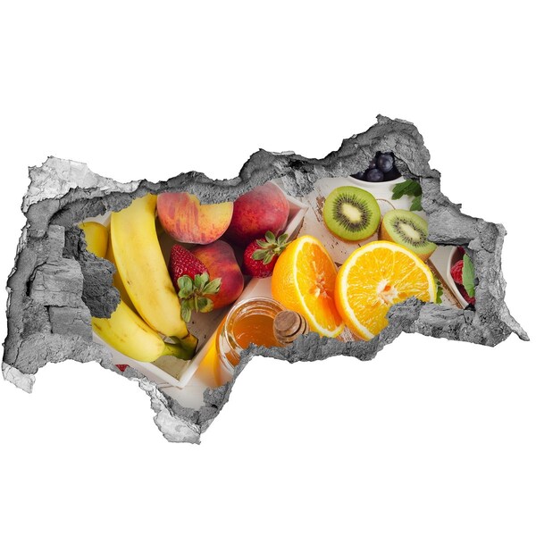 Fotomural autoadhesivo efecto agujero 3d Paraíso de frutas con miel