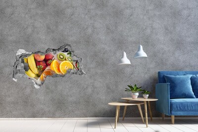 Fotomural autoadhesivo efecto agujero 3d Paraíso de frutas con miel