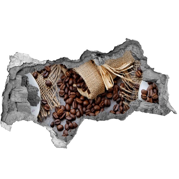 Samoprzylepna naklejka beton Kawa w zniszczonej ścianie