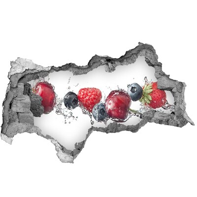 Fotomural autoadhesivo efecto agujero 3d Cascada de frutas