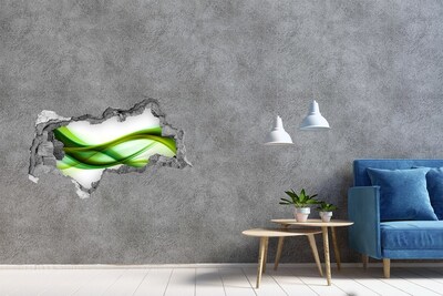 Vinilo adhesivo boquete en la pared rota Ola verde en el agujero de la pared