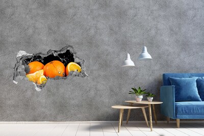 Pegatina decorativa agujero en la pared 3d Naranjas jugosas en agua