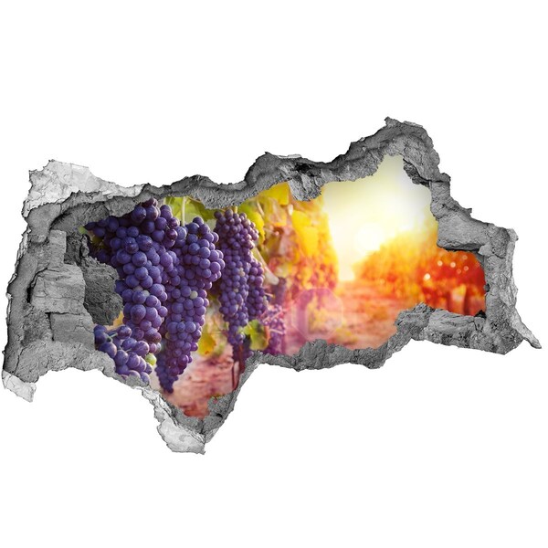 Pegatina decorativa agujero en la pared 3d El paraíso de la uva por la mañana