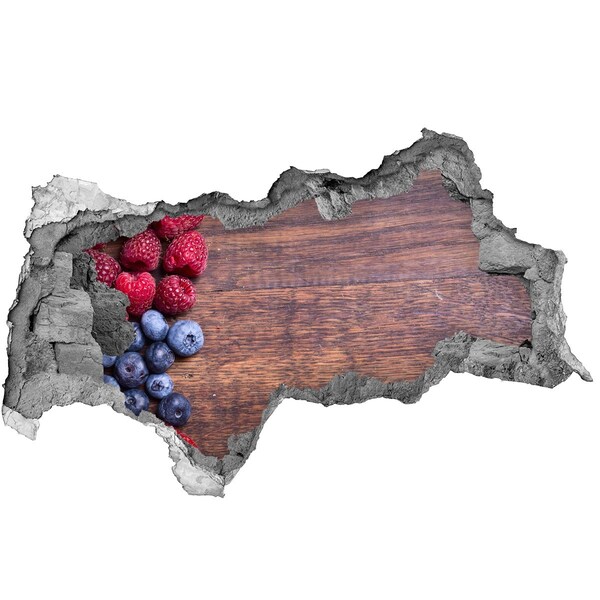 Vinilo adhesivo boquete en la pared rota Un paraíso de frutas en un muro en ruinas