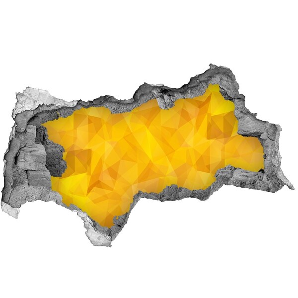 Vinilo efecto 3d pared rota irregular La grieta dorada en la pared