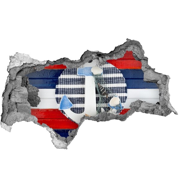 Fotomural autoadhesivo efecto agujero 3d Aventura en el mar con conchas