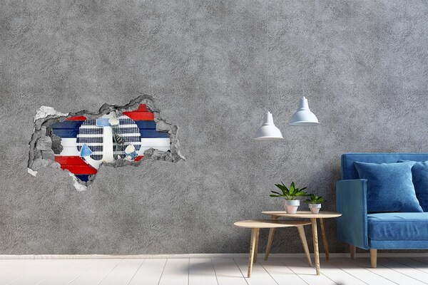 Fotomural autoadhesivo efecto agujero 3d Aventura en el mar con conchas