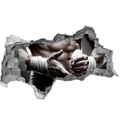 Vinilo adhesivo boquete en la pared rota campeón de artes marciales