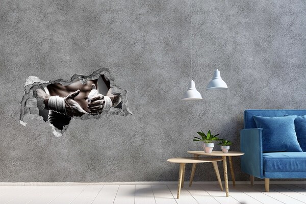 Vinilo adhesivo boquete en la pared rota campeón de artes marciales