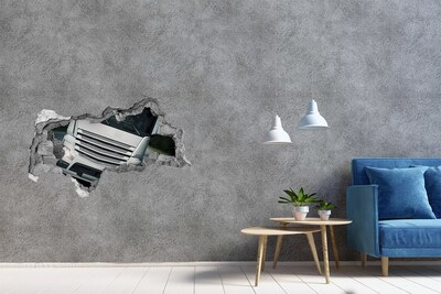 Pegatina decorativa agujero en la pared 3d Muro en ruinas con un camión