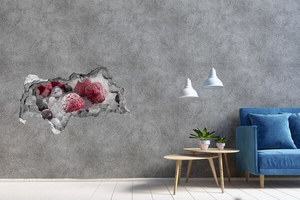 Pegatina decorativa agujero en la pared 3d Un paraíso frutal escondido en la pared