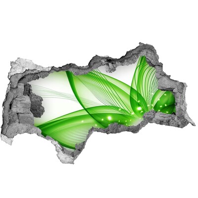 Vinilo efecto 3d pared rota irregular Ola verde de luz