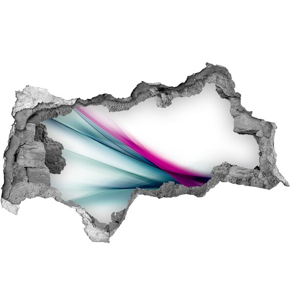 Fotomural autoadhesivo efecto agujero 3d Ondas de colores en la pared