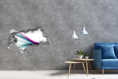 Fotomural autoadhesivo efecto agujero 3d Ondas de colores en la pared