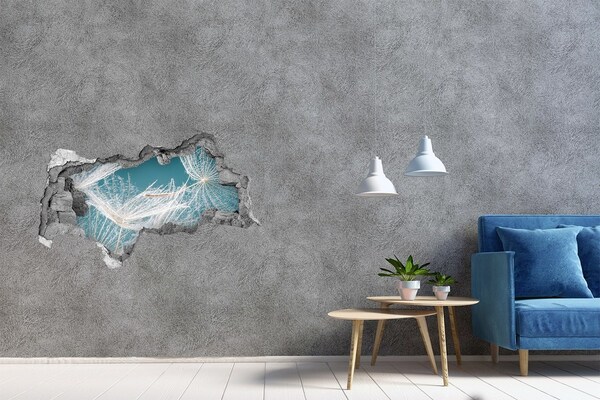 Vinilo adhesivo boquete en la pared rota Sueños de flores detrás del muro