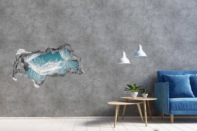 Vinilo adhesivo boquete en la pared rota Sueños de flores detrás del muro