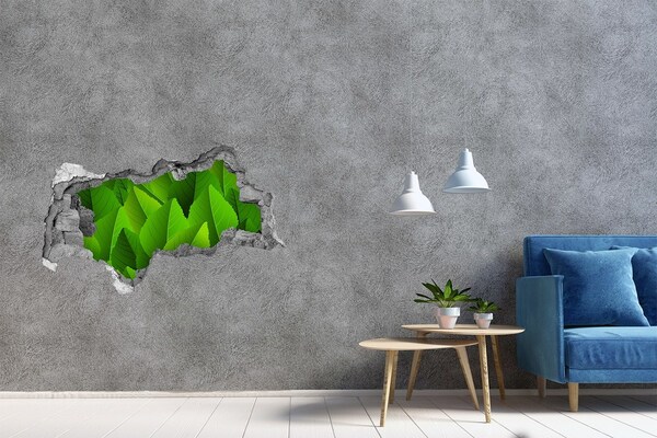 Vinilo efecto 3d pared rota irregular Un oasis verde en hormigón