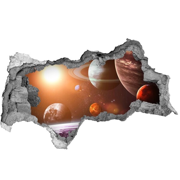 Vinilo adhesivo boquete en la pared rota Aventura espacial