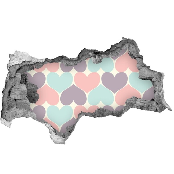 Pegatina decorativa agujero en la pared 3d Corazón en hormigón