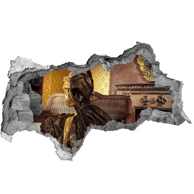 Vinilo adhesivo boquete en la pared rota Una mujer con un vestido elegante en un interior con estilo.