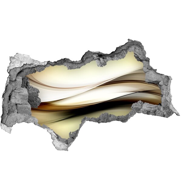 Vinilo adhesivo boquete en la pared rota Paisaje abstracto en un agujero en la pared.