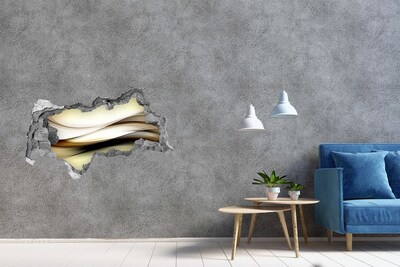 Vinilo adhesivo boquete en la pared rota Paisaje abstracto en un agujero en la pared.