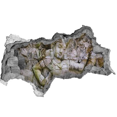 Fotomural autoadhesivo efecto agujero 3d Deidad en las ruinas