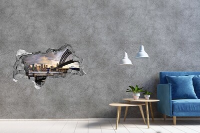 Vinilo efecto 3d pared rota irregular Vista de Sídney