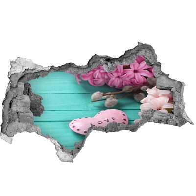 Fotomural autoadhesivo efecto agujero 3d Un corazón lleno de amor