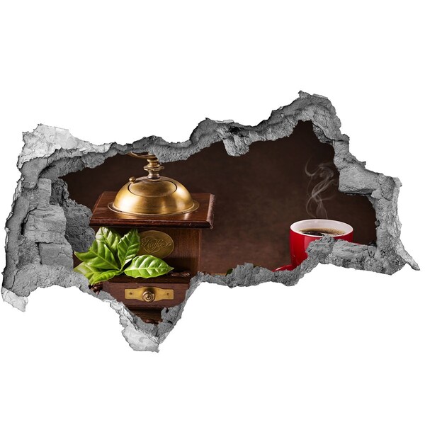 Pegatina decorativa agujero en la pared 3d Un oasis de café en el corazón del hogar.