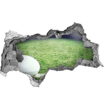 Vinilo adhesivo boquete en la pared rota Rugby en el campo