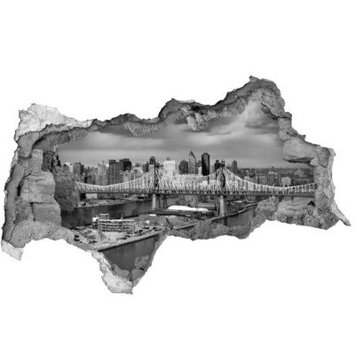 Vinilo adhesivo boquete en la pared rota Puente de Nueva York